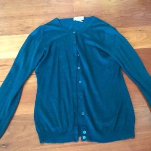 Button blue cardigan